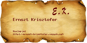 Ernszt Krisztofer névjegykártya