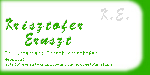 krisztofer ernszt business card